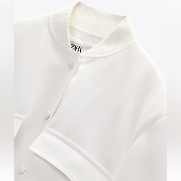 ZARA WHITE MAXI POCKET BOMBER - Picture 4 of 6